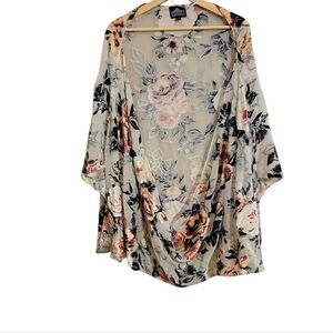 Angie Velvet Burnout Floral Boho Kimono
